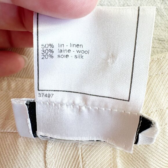 CHANEL Vintage Linen Wool Silk Pleated Trouser Pants - Picture 6 of 16